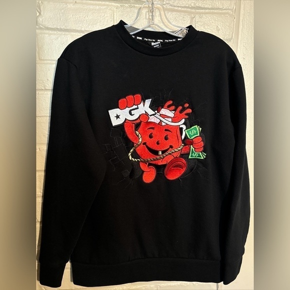 DGK x Kool-Aid Smash Black Crewneck Sweatshirt Mens Size Small - Picture 1 of 2